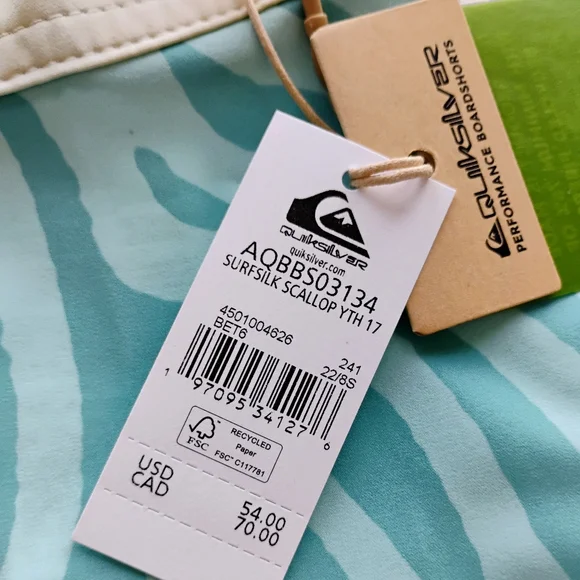 QUIKSILVER NEW Boys Surfsilk Scallop Boardshorts